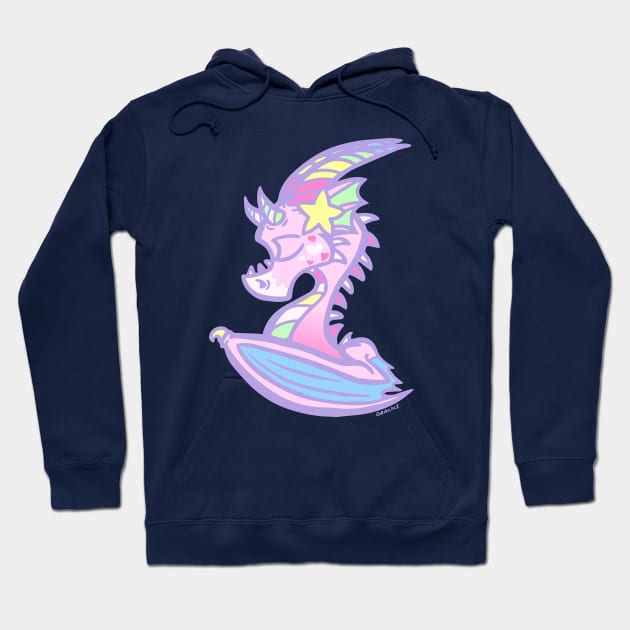 80's Pastel Toy Dragon Hoodie by Jan Grackle